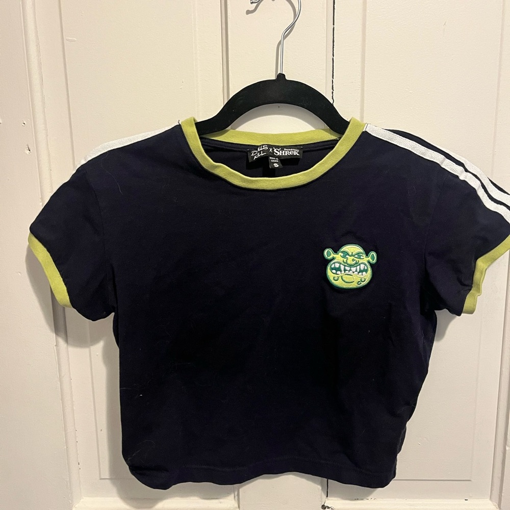 Dolls Kill Navy and Lime Short Sleeve Tee